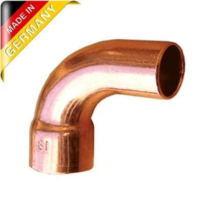 Коліно мідне довге (1 муфта) Sanha Ø 35/90˚ мм (код. 5001а)