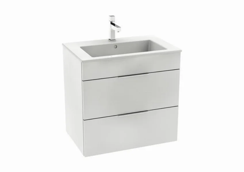 Тумба ROCA SUIT 640x422x620 мм, з раковиною з 1-м отв. під суміш пов. посередині, підвісна, білий глянець