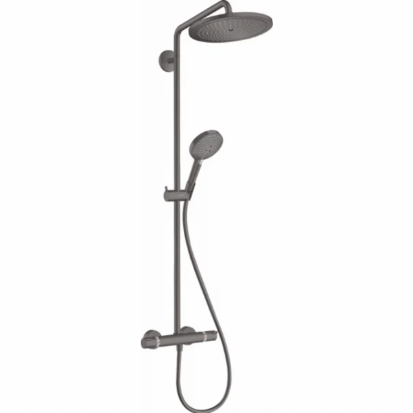 Душевая система Hansgrohe Croma Select S Showerpipe 280 1jet с термостатом, черный матовый хром 26890340