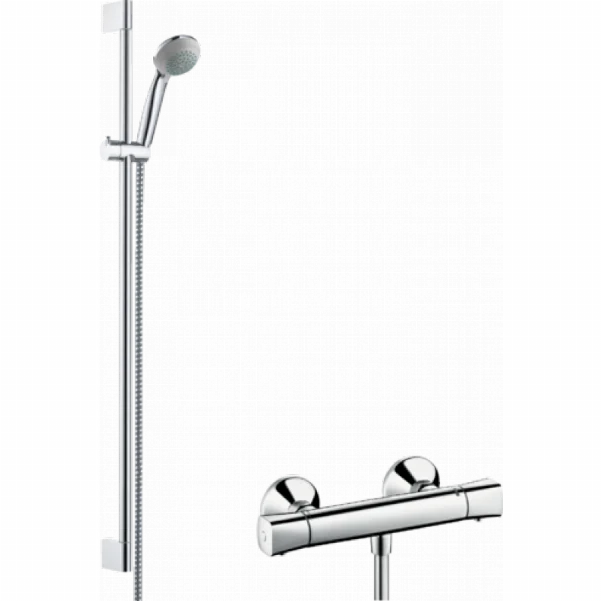 Душевой набор Hansgrohe Crometta 85 Vario с универсальным термостатом Ecostat и душевой штангой 90 см 27080000