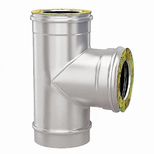 Тройник для дымохода сэндвич Ø 300×360/90° мм (нерж.- нерж. сталь 0,5 мм AISI)