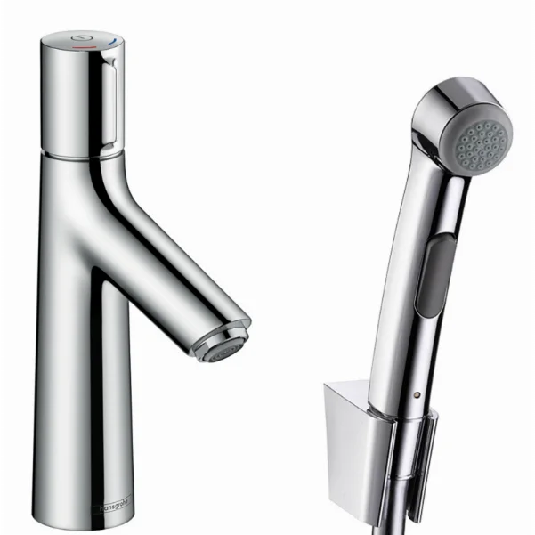 Смеситель Hansgrohe Talis Select S со сливным клапаном Push-Open для раковины с гигиеническим душем, хром 72291000
