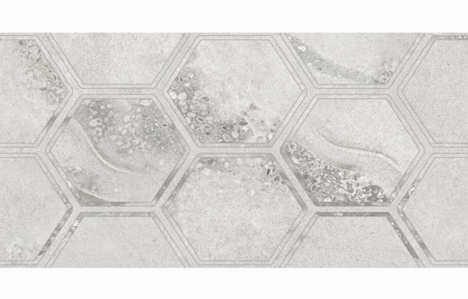 Декор Fusion Гексагон Серый 300x600x9 Golden Tile