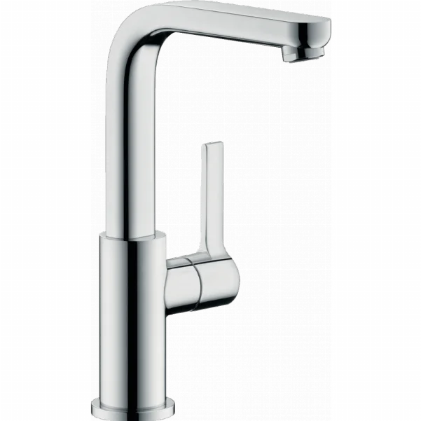 Смеситель для умывальника Hansgrohe Metris S 230 поворотный излив, со сливным клапаном Push-Open