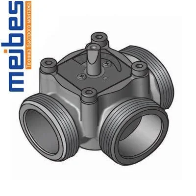 Триходовий клапан Meibes ЕМ3-32Е-8 Ø 1-1/4" внутрішня різьба, Kvs=8,0 м3/ч