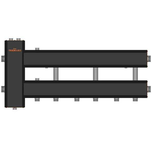 Колектор для котельні Termojet КГС32Н125(200) Ø 1-1/4"×1" - 3+1 контурів (з ізоляцією)