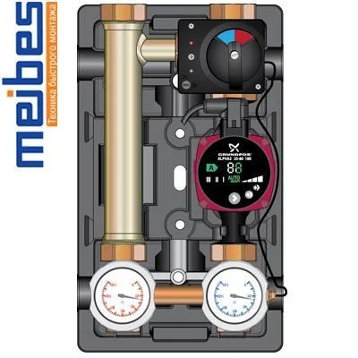 Насосна група MEIBES 1" з насосом Grundfos Alfa2L 25-60 Насосна група MEIBES 1" з насосом Grundfos Alfa2L 25-60