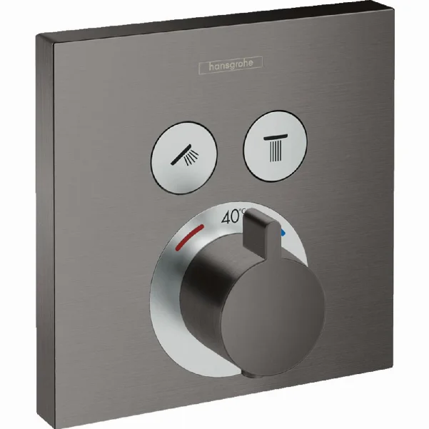 Термостат Hansgrohe ShowerSelect 15763340 для душу, матовий чорний, хром