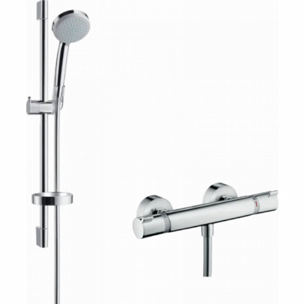 Душевой набор Croma 100 Vario EcoSmart с термостатом Ecostat Comfort и душевой штангой