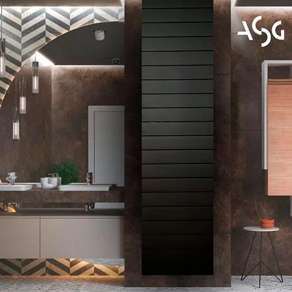 Биметаллический дизайнерский радиатор ASG Design Graphite 300×1600/100 мм