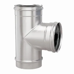 Тройник для дымохода нержавейка Ø 350/90° мм (сталь 0,5 мм AISI)