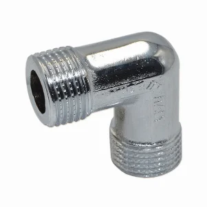 Коліно латунне хромоване Pattaroni Ø 1/2" зовн.- зовн. різьба