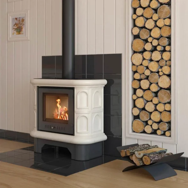 Кафельная печь-камин Kratki WK 440 - 6,5 кВт, кремовая