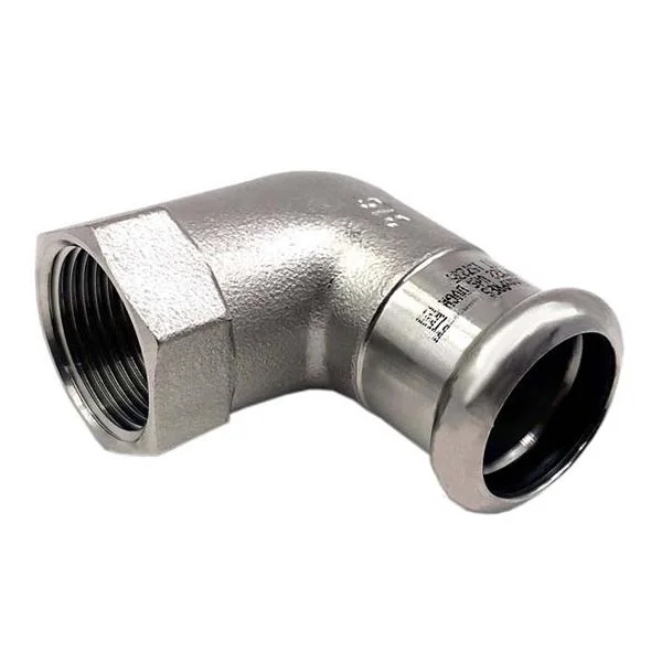 Коліно прес нержавійка RM Inox PRES Ø 15×1/2" внутрішня різьба