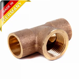 Трійник бронзовий Sanha Ø 15x1/2"x15 мм, з внутрішньою різьбою (код. 4130g)