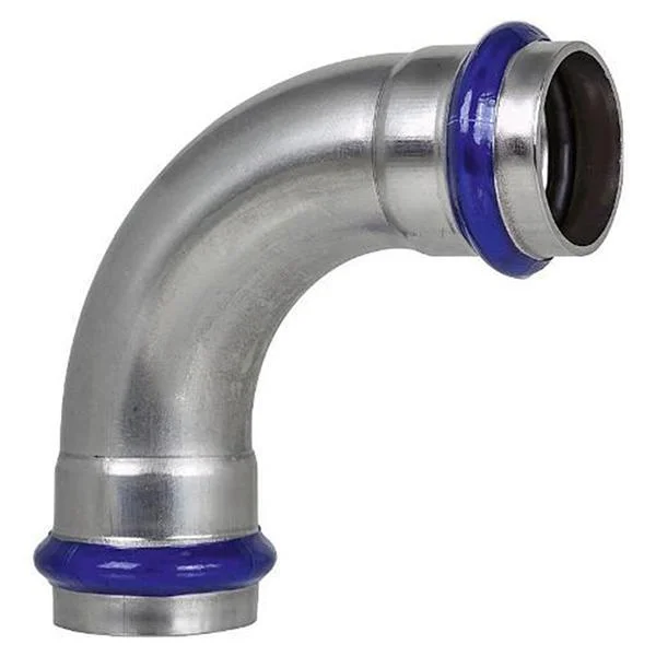 Коліно прес нержавійка (2 муфти) ASG Inox Press Ø 76.1/90° мм