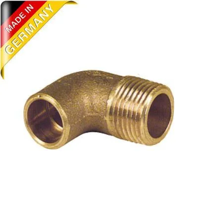 Колено бронзовое Sanha Ø 22×1/2" наружная резьба