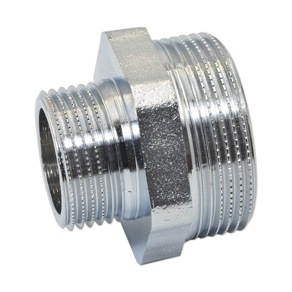 Ніпель редукційний хром Pattaroni Ø 3/4"×1-1/4" зовнішня різьба