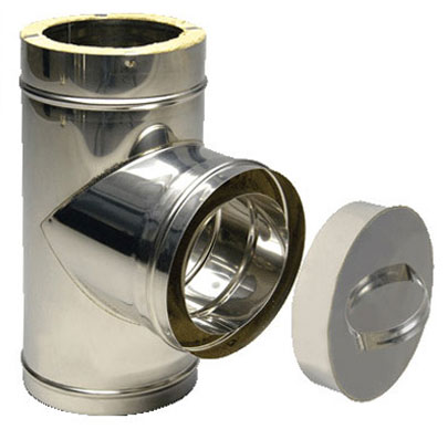 Ревізія для димоходу Ø 100/160 нерж.-оцинк. (0,8 мм AISI 304)