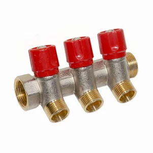 Колектор з вентилями Bianchi Ø 3/4"×1/2" - 3 контури, I=36 мм (red/червоний)