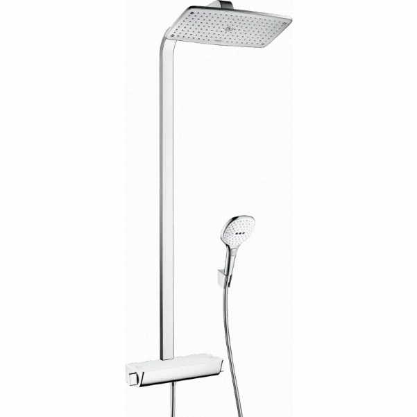 Душевая система Hansgrohe Raindance Select E 360 Showerpipe с термостатом, белый/хром 27112400