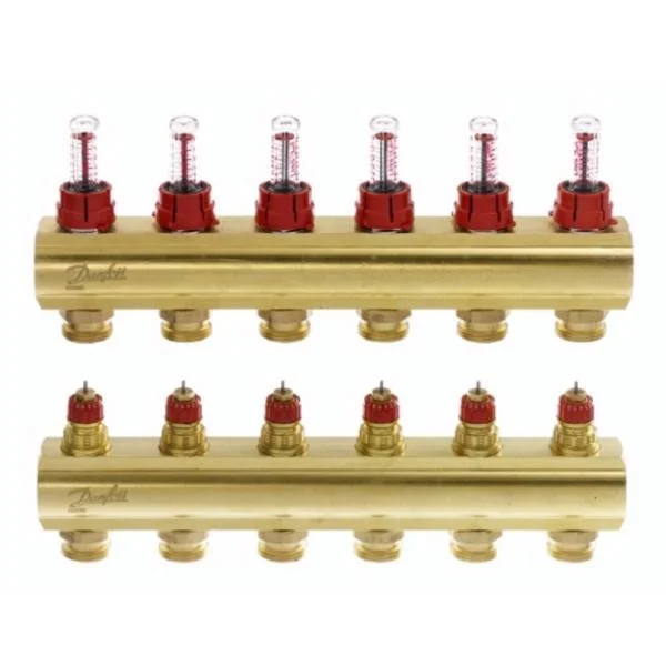 Колектор Danfoss FHF 6+6 з ротаметрами