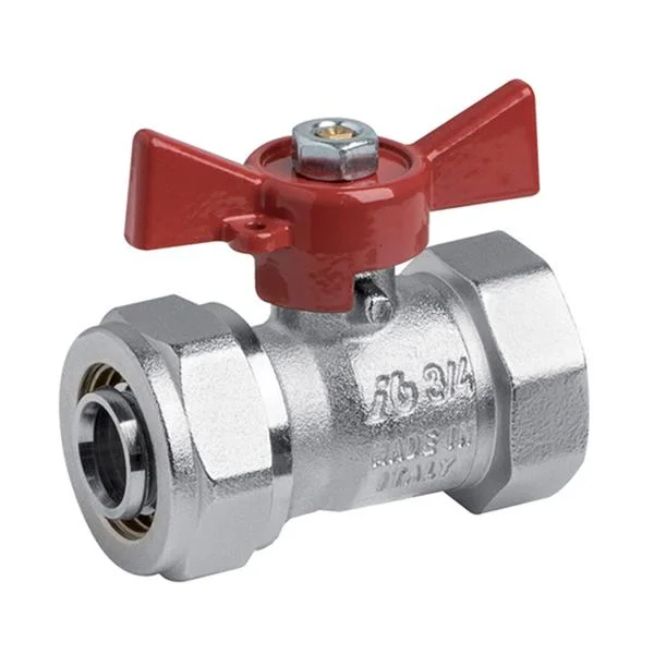 Кран кульовий Bonomi PN10 Ø 3/4"×20/2,0 мм, внутрішня різьба, t=0...+95 °C "метелик"