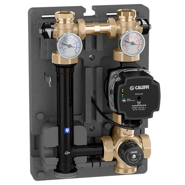 Насосна група CALEFFI 1" з насосом Grundfus UPS 25-60 °С, 125 мм, права/ліва