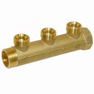 Колектор латунний Bianchi Ø 1"×3/4" EK - 3 контури, I=50 мм (ADZ brass)