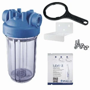 Фильтр магистральный Atlas Filtri DP BIG TS 10"×4,5" - резьба Ø 1" IN (прозрачный корпус) KIT