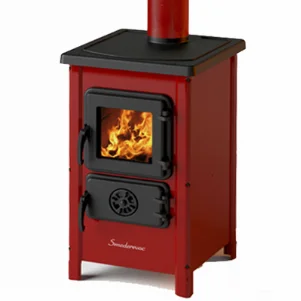Печь-камин дровяная MBS Happy 6 кВт (цвет красный)