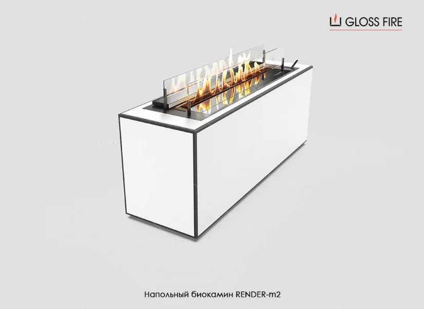 Підлоговий біокамін Render-m2