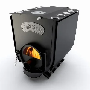 Печь булерьян Новаслав Montreal Lux Тип "02" ЧК.С - 18,0 кВт (конфорка+стекло)