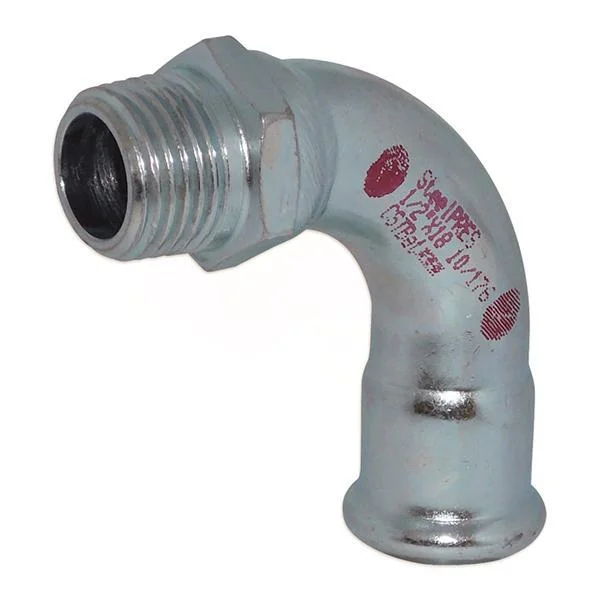 Відвід прес оцинковка RM Steel Pres 90° Ø 15×1/2" зовнішня різьба