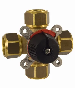 Чотириходовий клапан LK 841 ThermoMix, 22 мм, муфта з кільцевим затиском, 2,5 м3/год