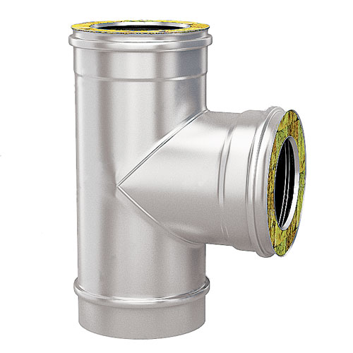 Тройник для дымохода сэндвич Ø 110×180/90° мм (нерж.- нерж. сталь 0,5 мм AISI)