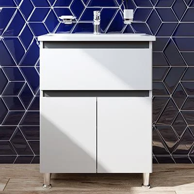 Тумба з раковиною, підлогова, 65 см, 1 ящик, 2 дверки AM.PM M85-FSX0653-WC0653WG38 X-Joy