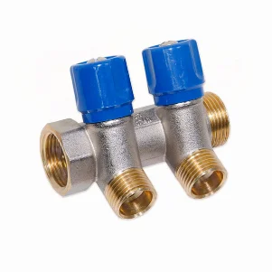 Колектор з вентилями Bianchi Ø 3/4"×1/2" - 2 контури, I=36 мм (blue/синій)