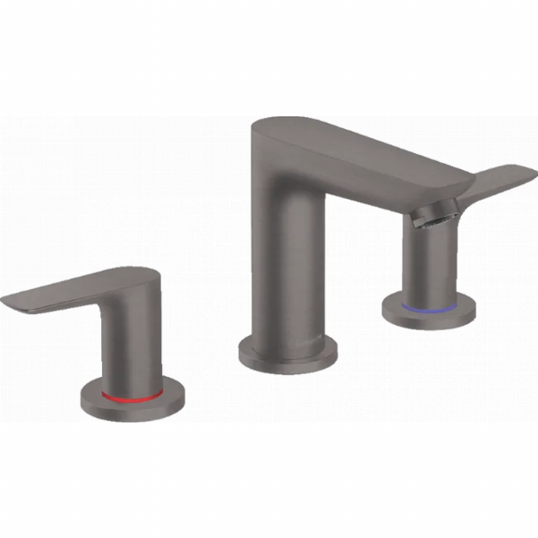 Змішувач на три отвори Hansgrohe Talis E з донним клапаном, матовий чорний хром