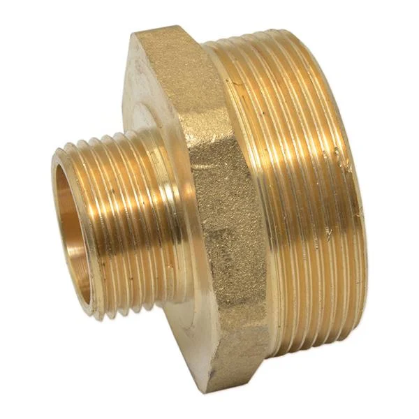Ниппель редукционный латунный Pattaroni Ø 1-1/2"×2" наружная резьба