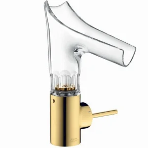 Змішувач для умивальника Axor Starck V 140, ограновування фацетом, золото