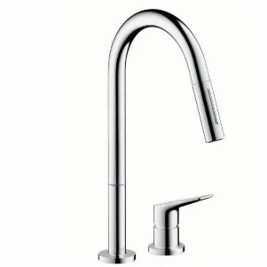 Смеситель для кухни Axor Citterio M с вытяжным изливом, нержавеющая сталь