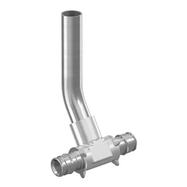 Трійник хром для підключення радіатора Uponor Quick&Easy Ø 16×15×16 мм, L=300 мм