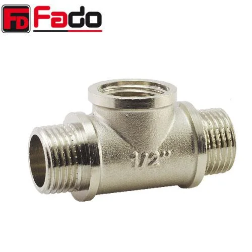 Трійник латунний FADO Fit Nickel Ø 1/2" зовн.- внутр.- зовн. різьба