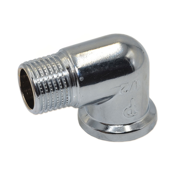 Коліно латунне хромоване Pattaroni Ø 1/2" внутр.- зовн. різьба