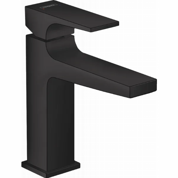 Смеситель для раковины Hansgrohe Metropol со сливным клапаном Push-Open, цвет: черный матовый