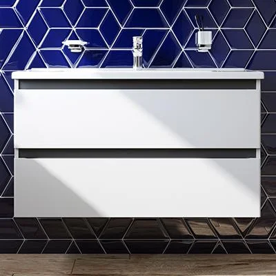 Тумба с раковиной, подвесная, 100 см, 2 ящика AM.PM M85-FHX1002-WC1002WG38 X-Joy