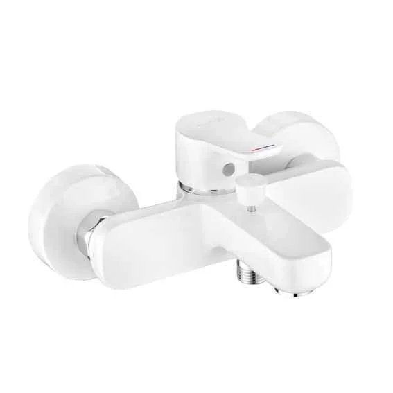Змішувач Kludi Pure&Easy 376819165 для ванни з душем, білий
