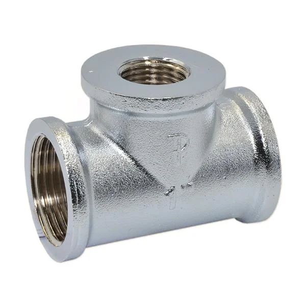 Трійник редукційний хром Pattaroni Ø 1"×1/2"×1" внутрішня різьба