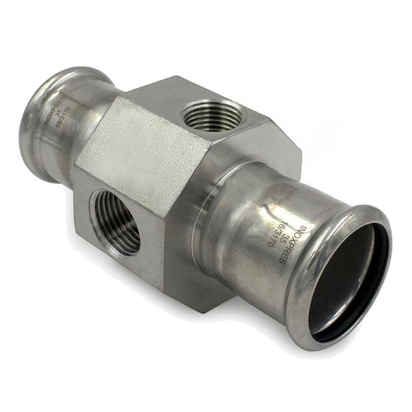 Муфта пресс нержавейка RM Inox PRES Ø 42 мм, с отверстиями Ø 1/2"